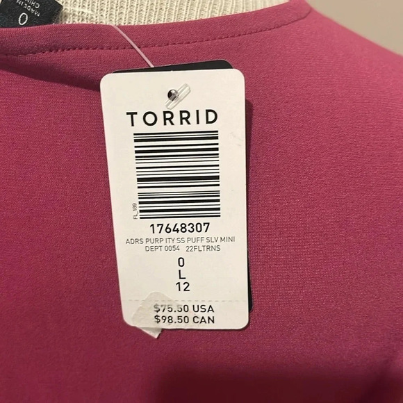 NWT!! Torrid - Mini Studio Knit Surplice Dress - Size 0 - L/12 - Pink!! - Picture 10 of 13
